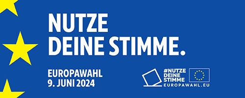 Logo "Nutze deine Stimme, Europawahl 2024"