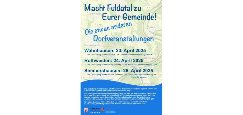 Plakat Dorfveranstaltungen