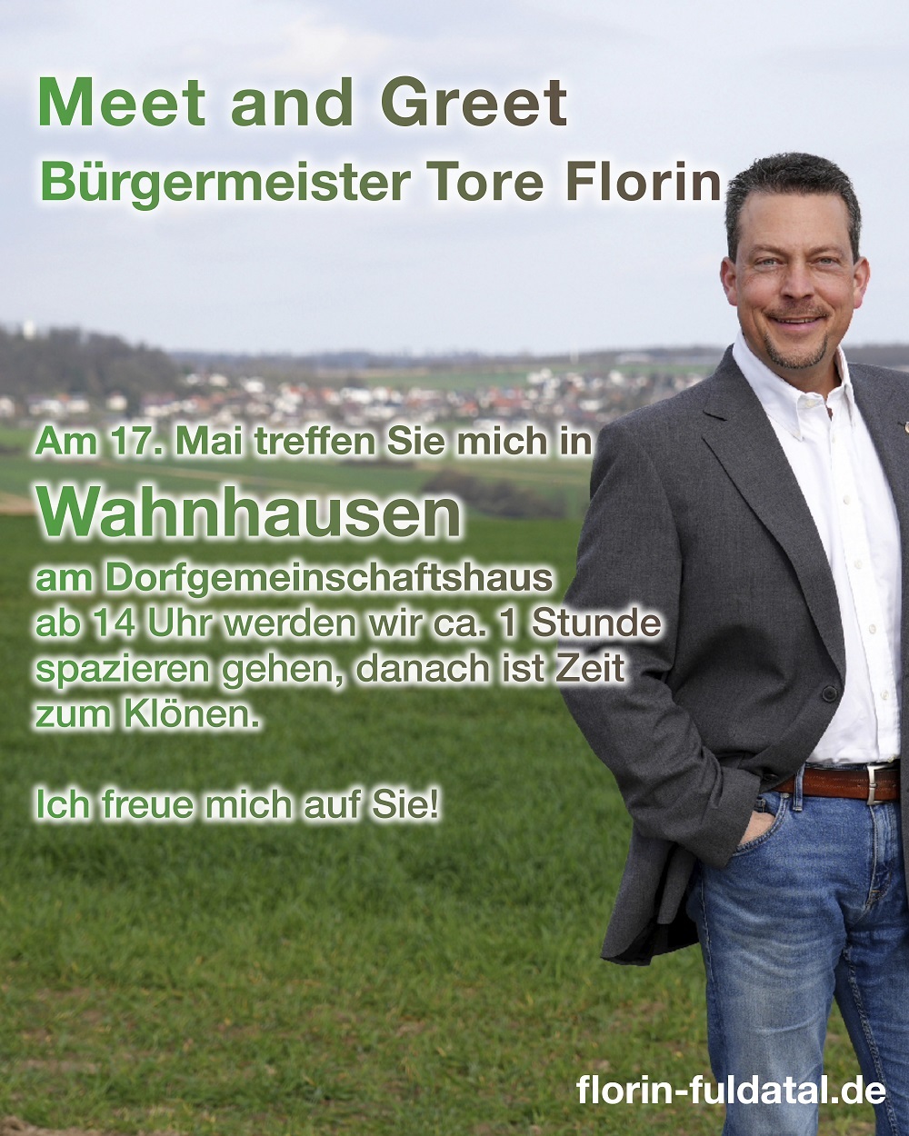 Plakat mit Bürgermeister Florin