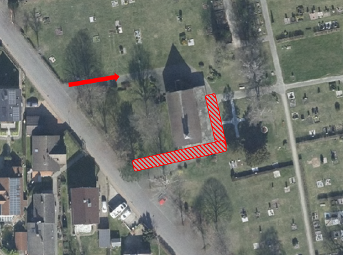 Planauszug Sanierung Gehweg Friedhofshalle Ihringshausen