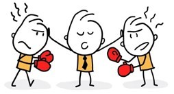 Streitende Strichmännchen