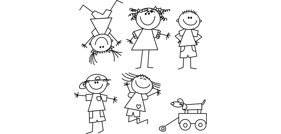 Spielende Zeichentrickkinder Spielende Zeichentrickkinder