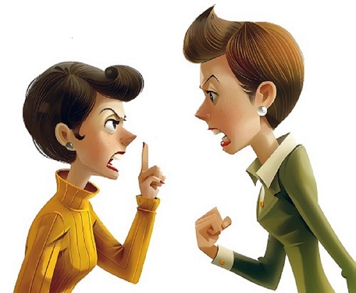 Zwei streitende Frauen