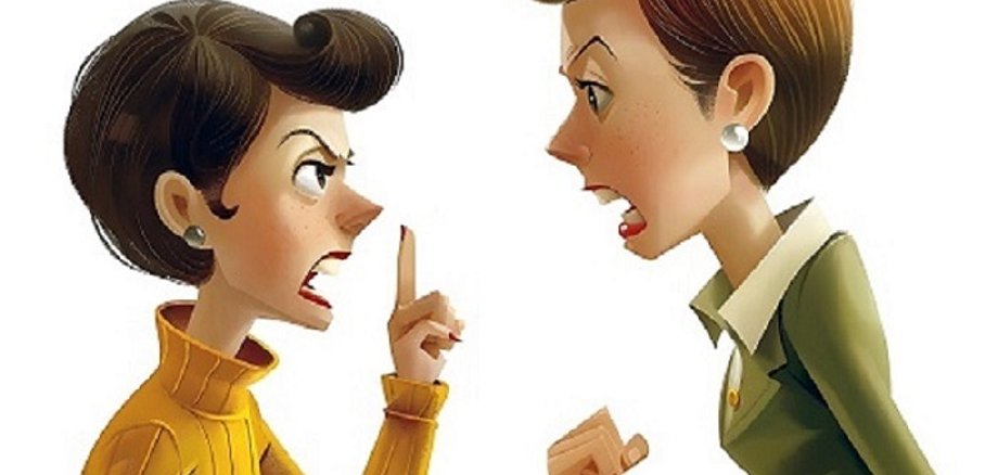 Zwei streitende Frauen