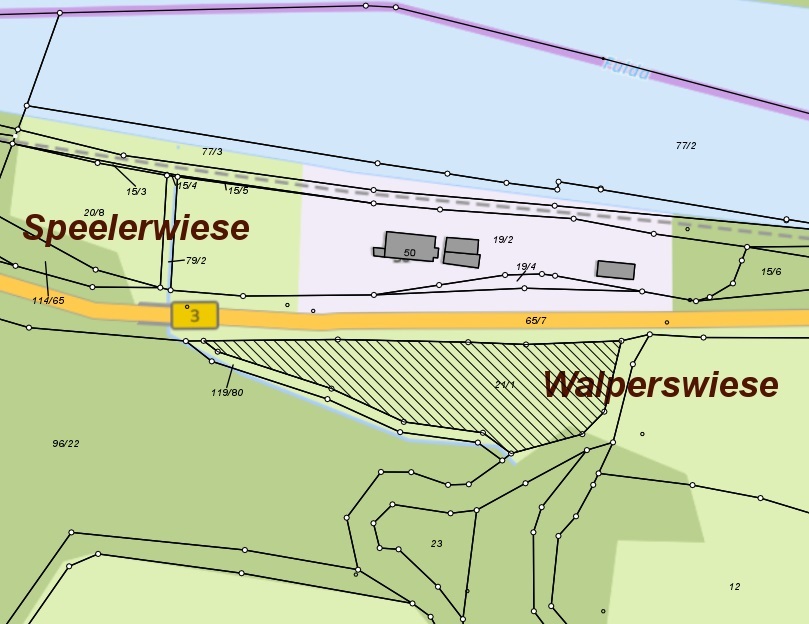Katasterkartenausschnitt der Pachtfläche