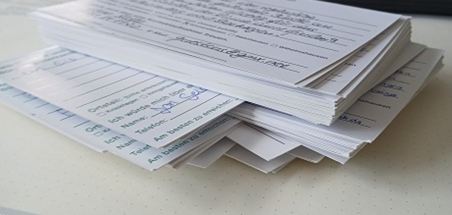 Wunschkarten auf dem Schreibtisch Wunschkarten auf dem Schreibtisch