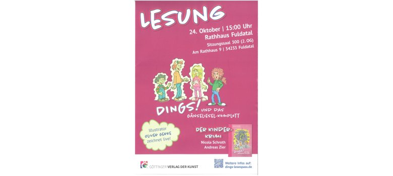 Plakat Lesung der Kinder-Krimi Plakat Lesung der Kinder-Krimi