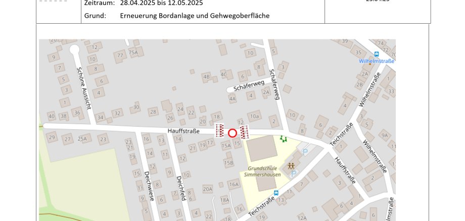 Vollsperrung Hauffstraße