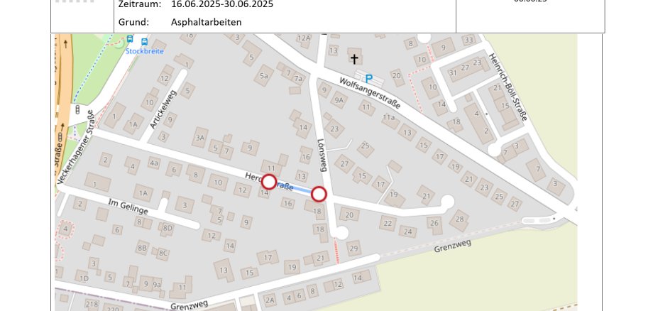 Vollsperrung Herderstr. 14-18