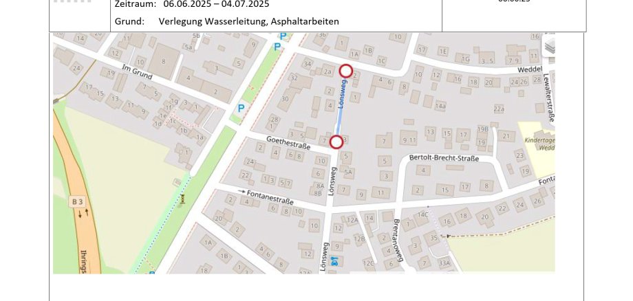 Straßensperrung Lönsweg