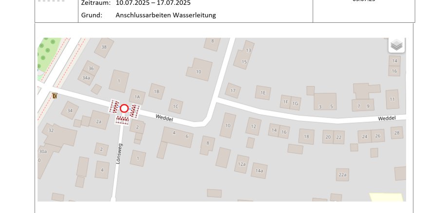 Straßensperrung Weddel