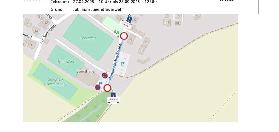 Straßensperrung Rudolf-Harbig-Straße