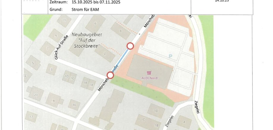Sperrung Mönchebergstraße