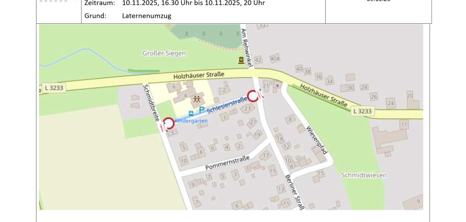 Straßensperrung Schlesierstraße