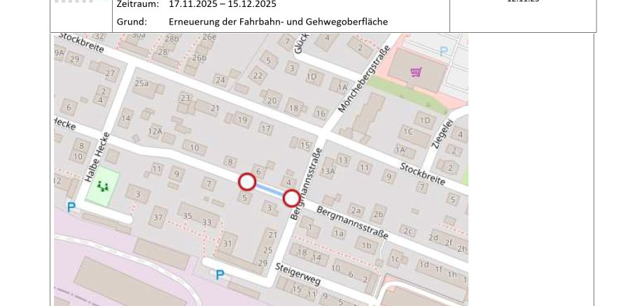 Sperrung Bergmannstraße