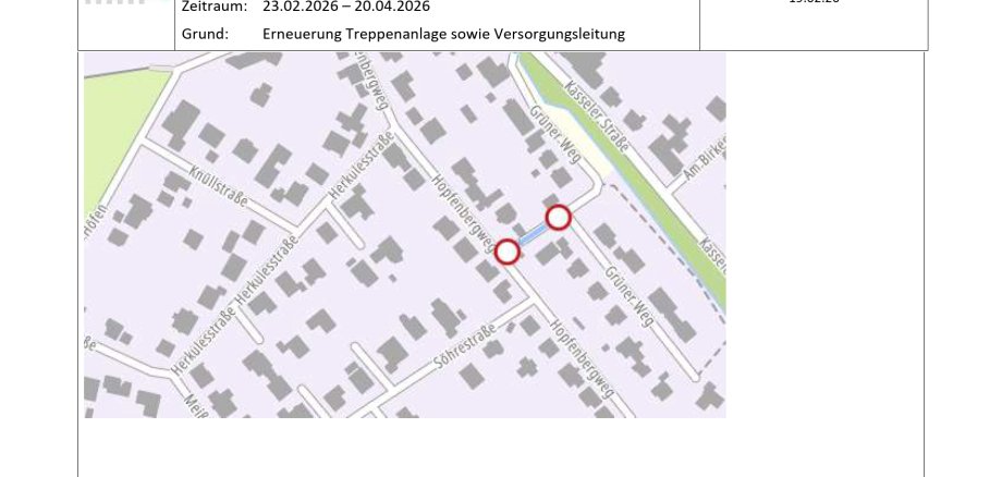 Sperrung Grüner Weg