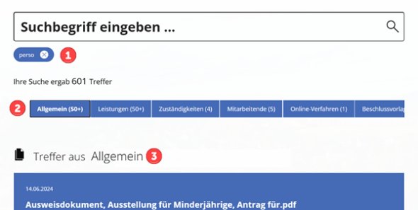 Bild von Suchergebnissen