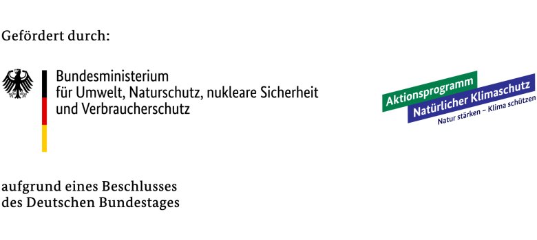 Gefördert durch das Bundesministerium für Umwelt, Naturschutz, nukleare Sicherheit und Verbraucherschutz aufgrund eines Beschlusses des Deutschen Bundestages.  Ausgeführt durch das Aktionsprogramm Natürlichen Klimaschutz.
