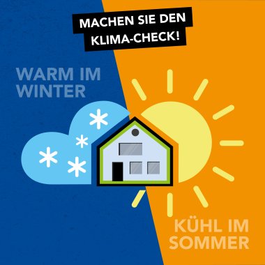 Grafik Warm im Winter - Kühl im Sommer