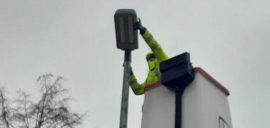 LED Straßenbeleuchtung Montage