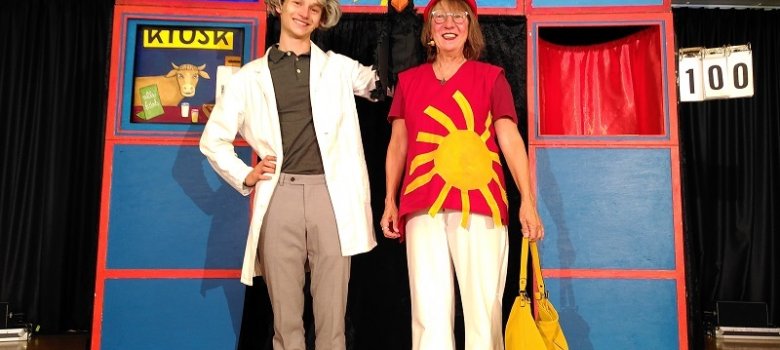 Professor Pfiffikus, Mimi Energy und Rabe Rudi von der Prima-Klima-Show