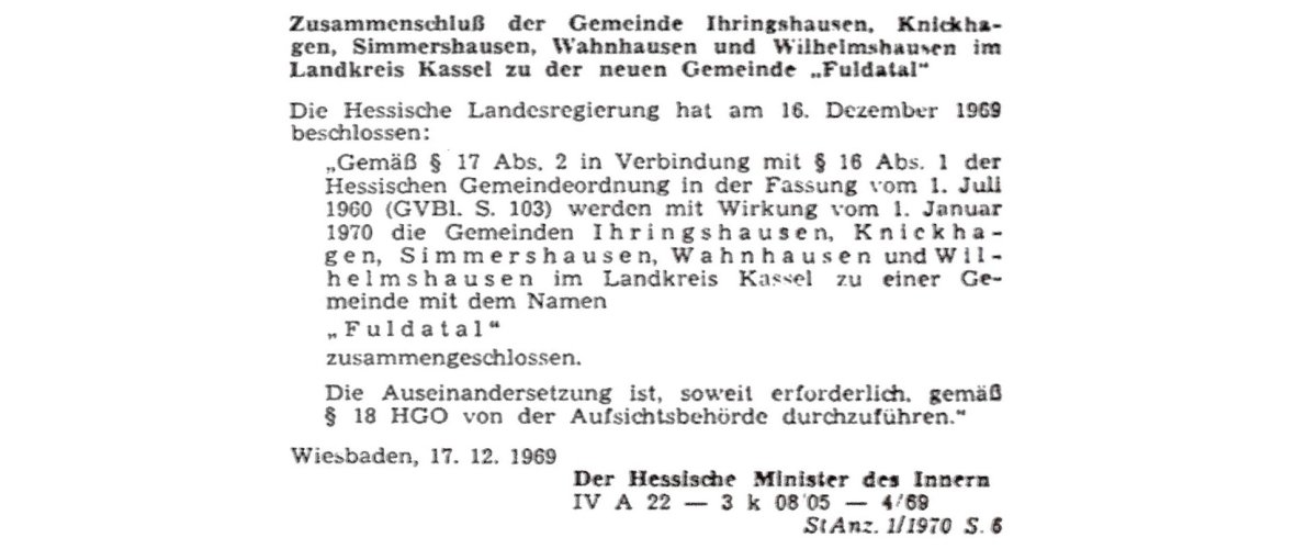 Ausschnitt aus dem Staatsanzeiger 1/1970 Ausschnitt aus dem Staatsanzeiger 1/1970