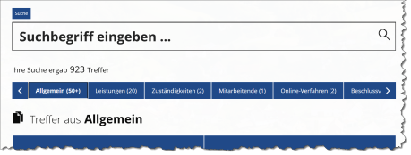 Suchergebisse filtern