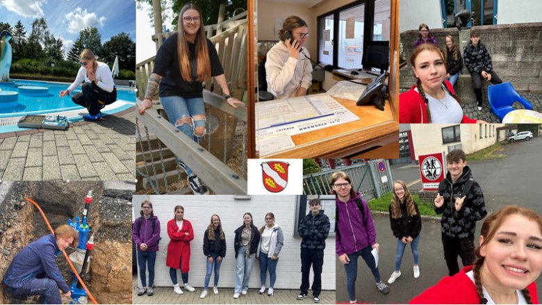 Bilderkollage von Auszubildende der Gemeinde Fuldatal